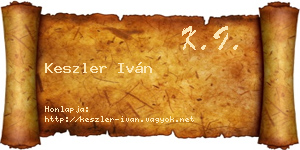 Keszler Iván névjegykártya