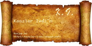 Keszler Iván névjegykártya