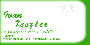 ivan keszler business card